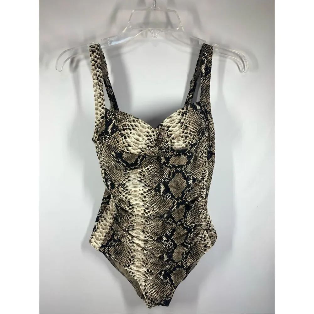 Bond-Eye Australia snakeskin one piece swimsuit, size 6 D/DD